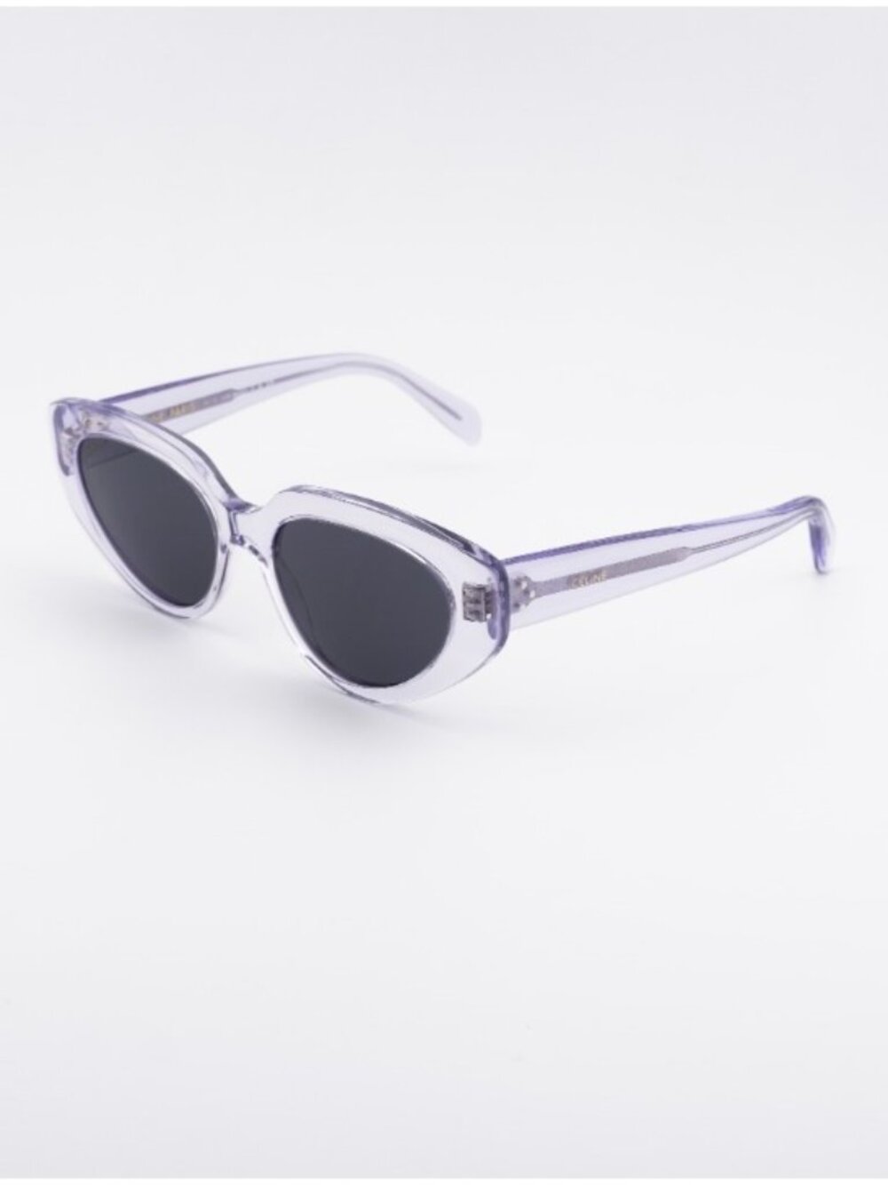 Celine CL40286I 78A Sunglasses Shiny Lilac Cat Eye Frame, Smoke Lenses